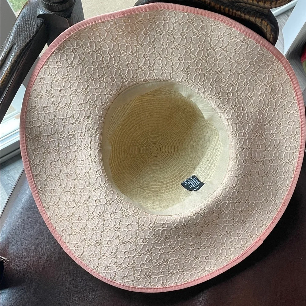 D&Y Cream and Pink Kids Sun Hat